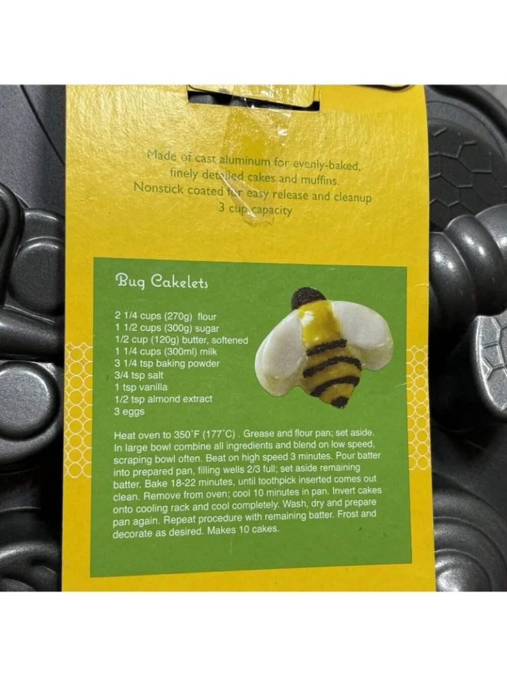 Nordic Ware Cakelet Pan Backyard Bugs 5 Cups Spring Ladybug Butterfly Dragonfly